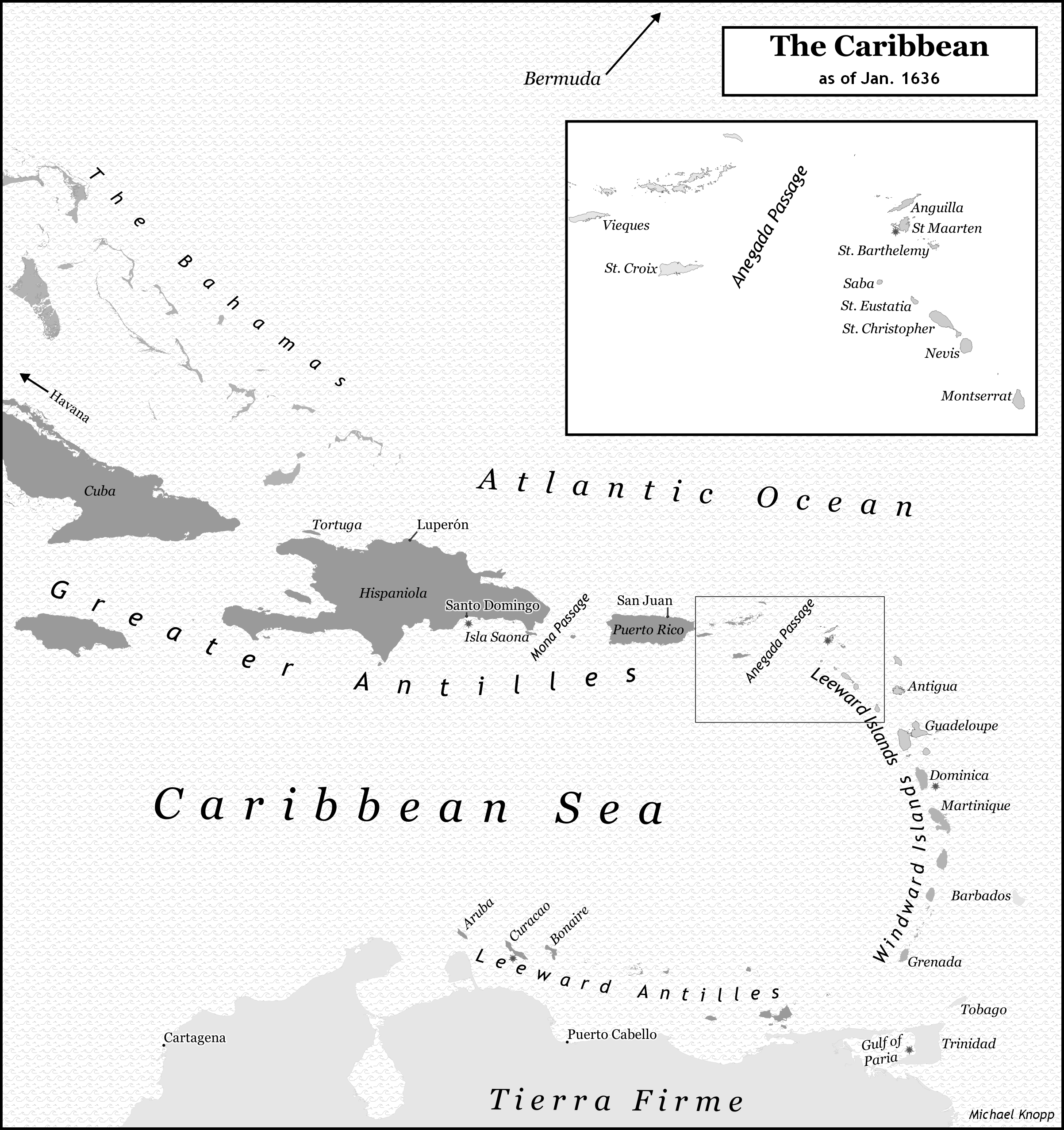 Map of the Caribbean